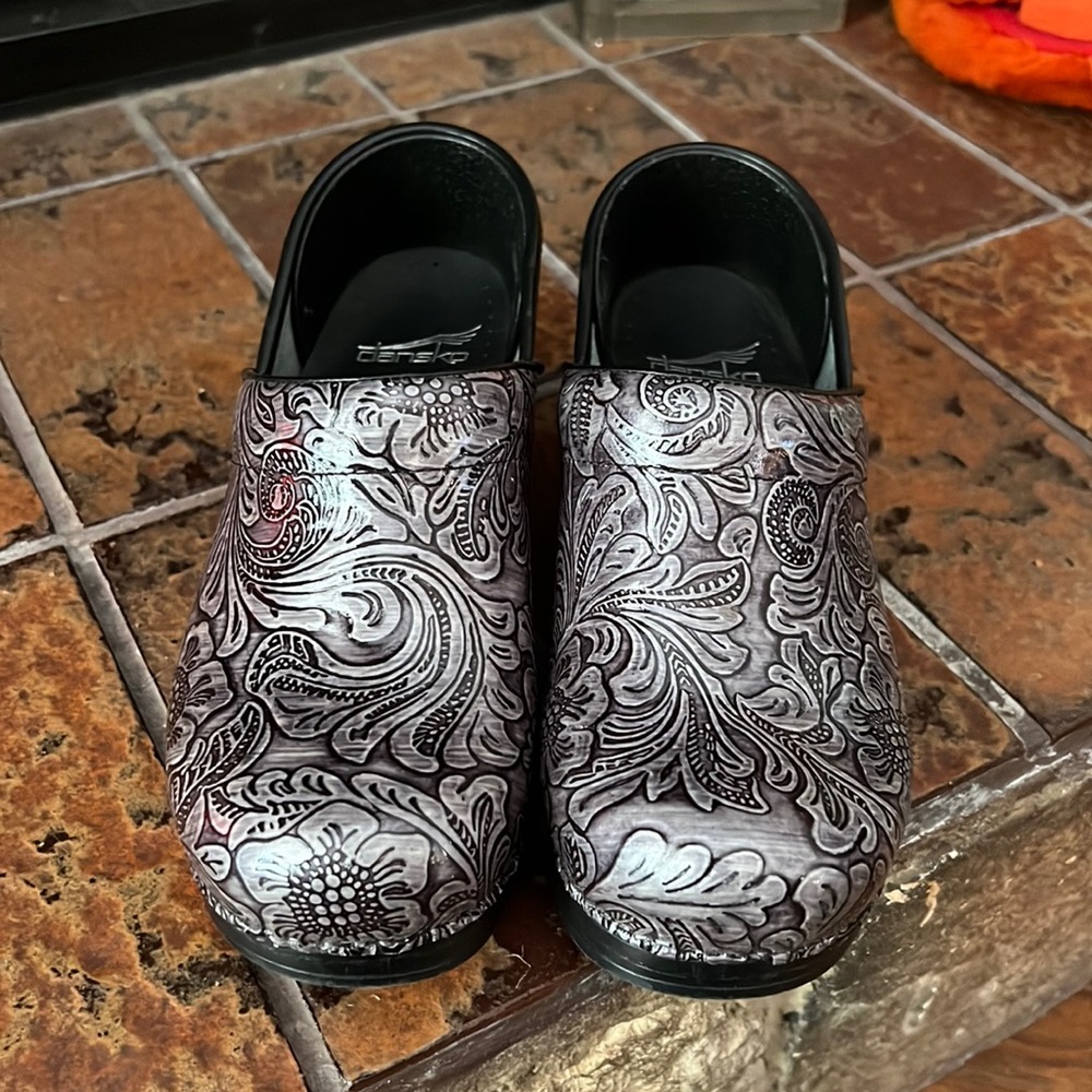 Dansko Black and Silver clog 36